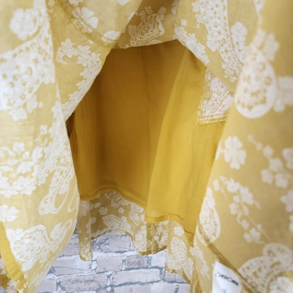 Vintage Sears Cherokee Paisley Cotton A Line Skirt Midi Goldenrod Yellow Size 12 - Picture 11 of 14